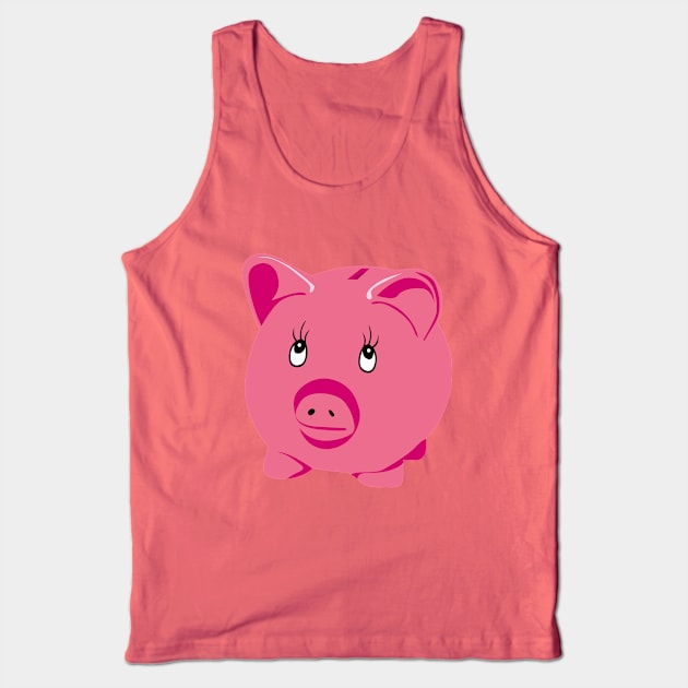 Pink Piggy Bank Tank Top by PatrioTEEism